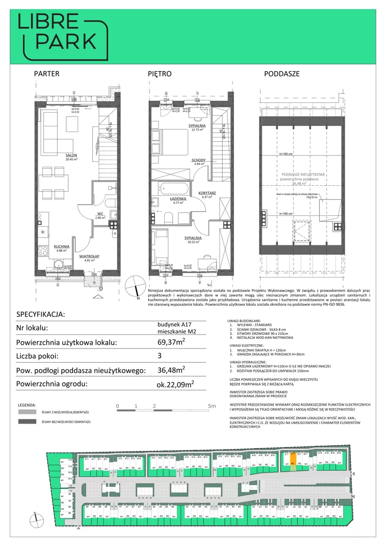 3 pokoje, mieszkanie 69,37 m², parter, oferta nr A17.M2, Libre Park - etap III, Kosakowo, ul. Pistacjowa