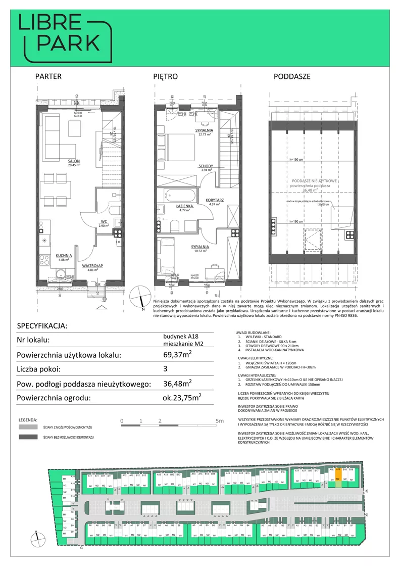 3 pokoje, mieszkanie 69,37 m², parter, oferta nr A18.M2, Libre Park - etap III, Kosakowo, ul. Pistacjowa