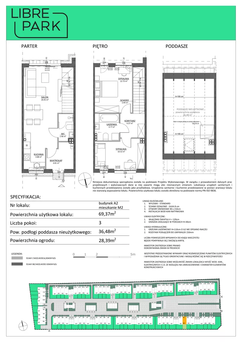 3 pokoje, mieszkanie 69,37 m², parter, oferta nr A2.M2, Libre Park - etap III, Kosakowo, ul. Pistacjowa