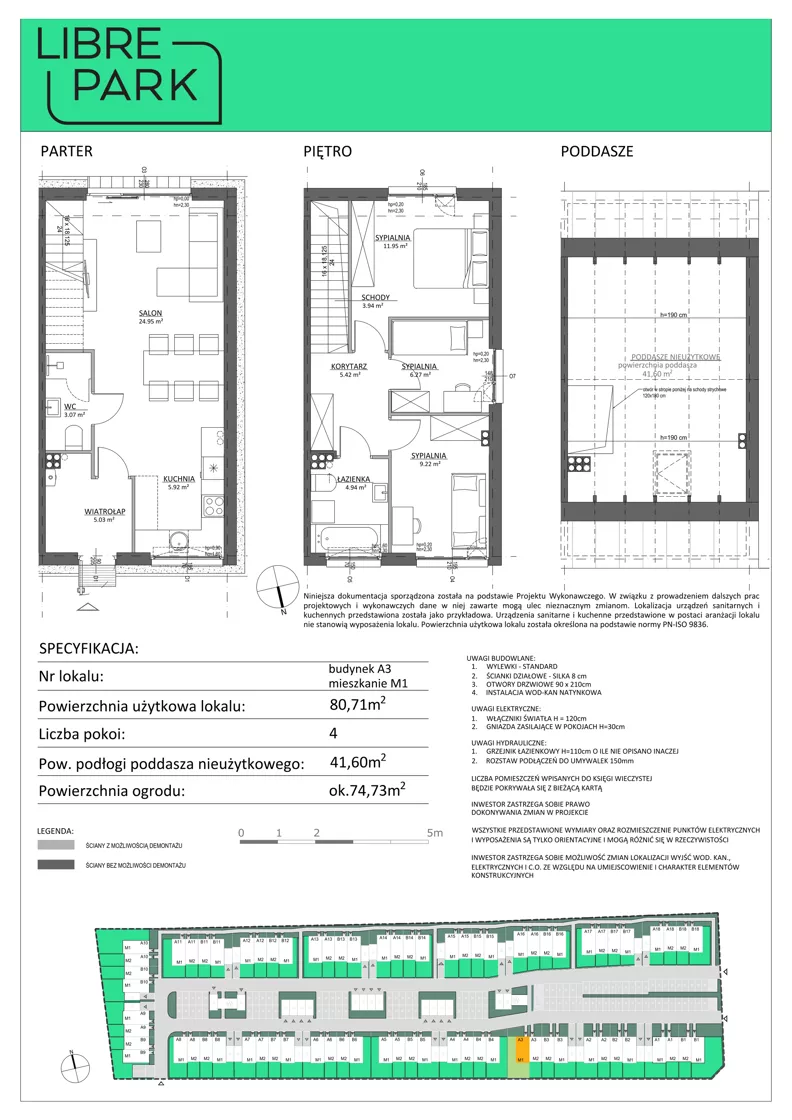 4 pokoje, mieszkanie 80,71 m², parter, oferta nr A3.M1, Libre Park - etap III, Kosakowo, ul. Pistacjowa