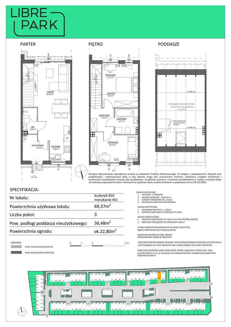 3 pokoje, mieszkanie 69,37 m², parter, oferta nr B16.M2, Libre Park - etap III, Kosakowo, ul. Pistacjowa