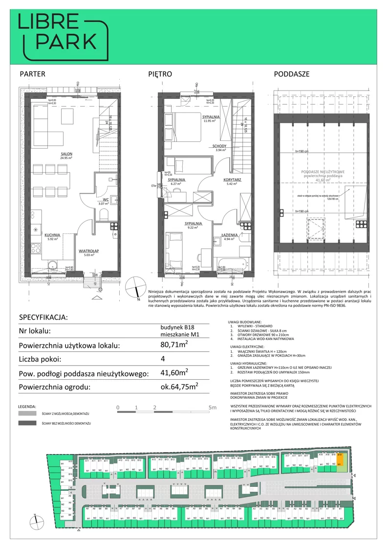 4 pokoje, mieszkanie 80,71 m², parter, oferta nr B18.M1, Libre Park - etap III, Kosakowo, ul. Pistacjowa