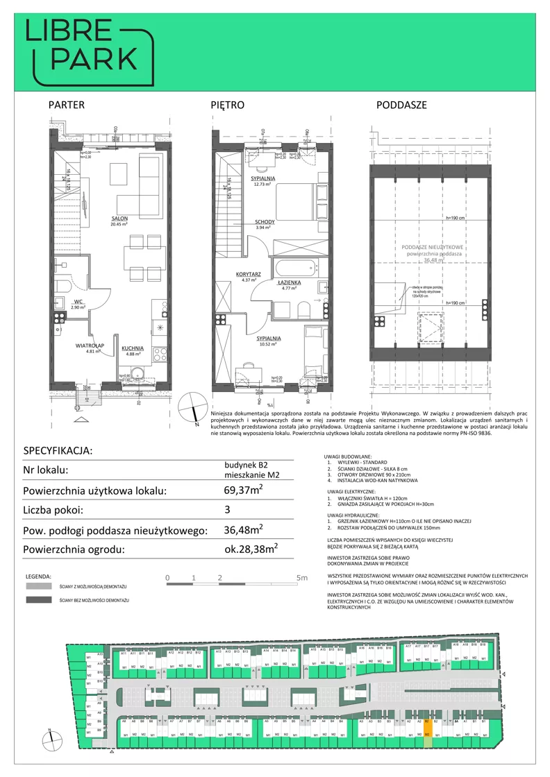 3 pokoje, mieszkanie 69,37 m², parter, oferta nr B2.M2, Libre Park - etap III, Kosakowo, ul. Pistacjowa