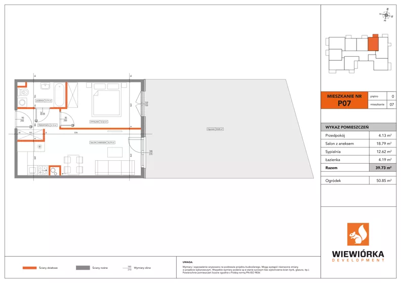 2 pokoje, mieszkanie 39,73 m², parter, oferta nr P07, Nowa Sportowa, Brwinów, ul. Sportowa
