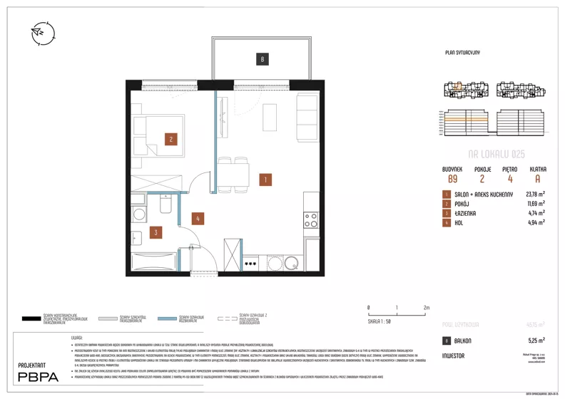 2 pokoje, mieszkanie 45,14 m², piętro 4, oferta nr B9/025, Nowa Praga, Warszawa, Praga Północ, Nowa Praga, ul. Rozwojowa
