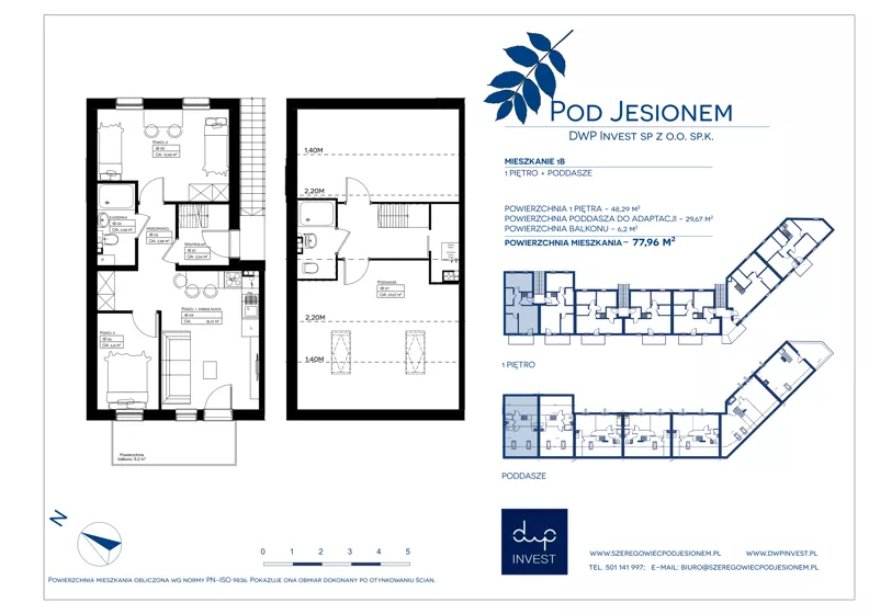 Dom 71,94 m², oferta nr 1B, Szeregowiec pod Jesionem, Kołobrzeg, Osiedle Nr 3, ul. Obozowa