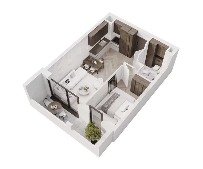 2 pokoje, mieszkanie 36,45 m², piętro 5, oferta nr M55, Apartamenty Verti, Radom, Ustronie, ul. Jana Pawła II / Wyścigowa
