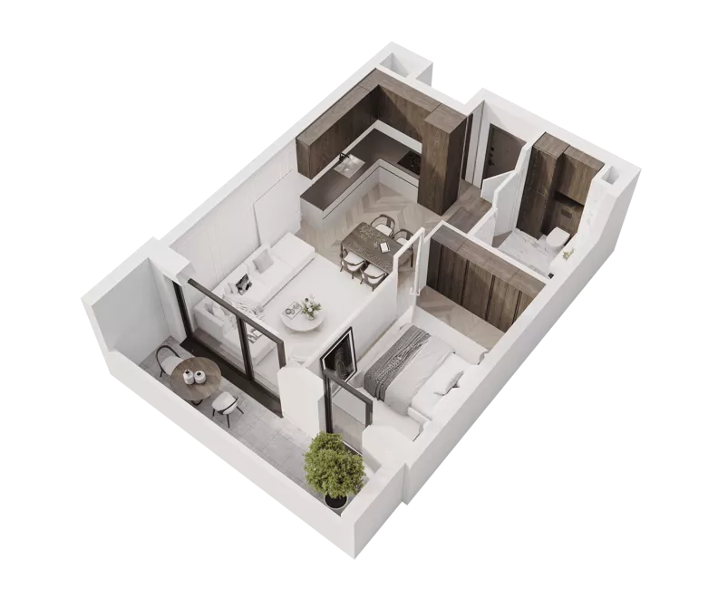 2 pokoje, mieszkanie 35,57 m², piętro 7, oferta nr M81, Apartamenty Verti, Radom, Ustronie, ul. Jana Pawła II / Wyścigowa