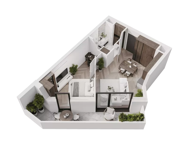 2 pokoje, mieszkanie 37,46 m², piętro 8, oferta nr M95, Apartamenty Verti, Radom, Ustronie, ul. Jana Pawła II / Wyścigowa