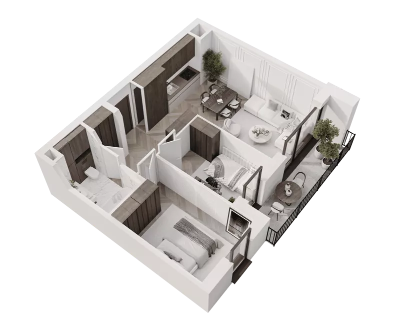 3 pokoje, mieszkanie 50,02 m², piętro 1, oferta nr M5, Apartamenty Verti, Radom, Ustronie, ul. Jana Pawła II / Wyścigowa