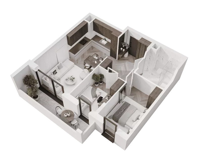 3 pokoje, mieszkanie 50,77 m², piętro 1, oferta nr M6, Apartamenty Verti, Radom, Ustronie, ul. Jana Pawła II / Wyścigowa
