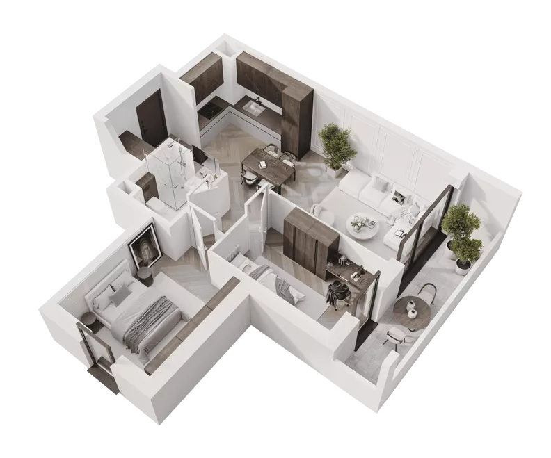 3 pokoje, mieszkanie 51,65 m², piętro 3, oferta nr M27, Apartamenty Verti, Radom, Ustronie, ul. Jana Pawła II / Wyścigowa