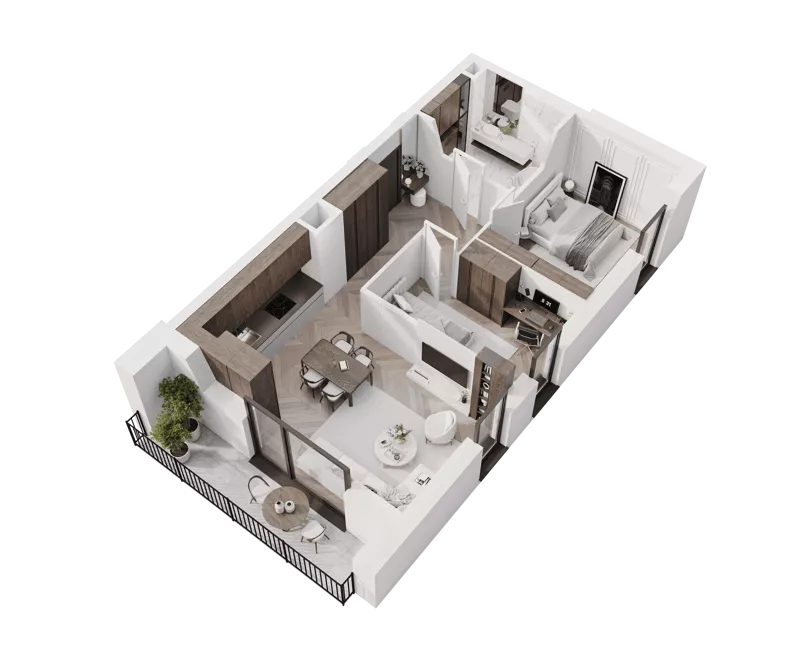 3 pokoje, mieszkanie 59,37 m², piętro 4, oferta nr M40, Apartamenty Verti, Radom, Ustronie, ul. Jana Pawła II / Wyścigowa
