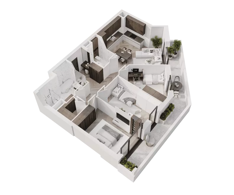 4 pokoje, mieszkanie 82,10 m², piętro 10, oferta nr M115, Apartamenty Verti, Radom, Ustronie, ul. Jana Pawła II / Wyścigowa