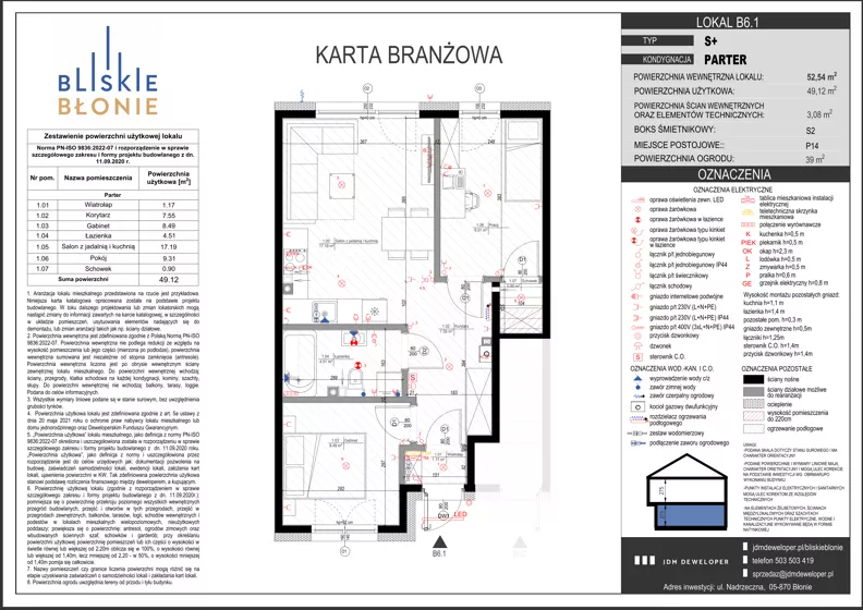 3 pokoje, mieszkanie 49,12 m², parter, oferta nr B6-1, Bliskie Błonie Zadanie B, Błonie, ul. Nadrzeczna