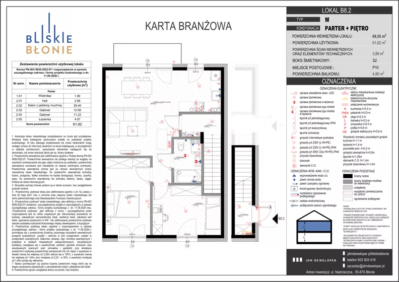 3 pokoje, mieszkanie 61,62 m², piętro 1, oferta nr B8-2, Bliskie Błonie Zadanie B, Błonie, ul. Nadrzeczna