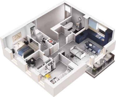 4 pokoje, mieszkanie 53,98 m², piętro 1, oferta nr G1.2, Hej! Baniocha Zadanie G, Baniocha, wjazd od ul. Spokojnej