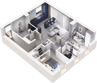 4 pokoje, mieszkanie 53,98 m², piętro 1, oferta nr J2.2, Hej! Baniocha Zadanie J, Baniocha, wjazd od ul. Spokojnej