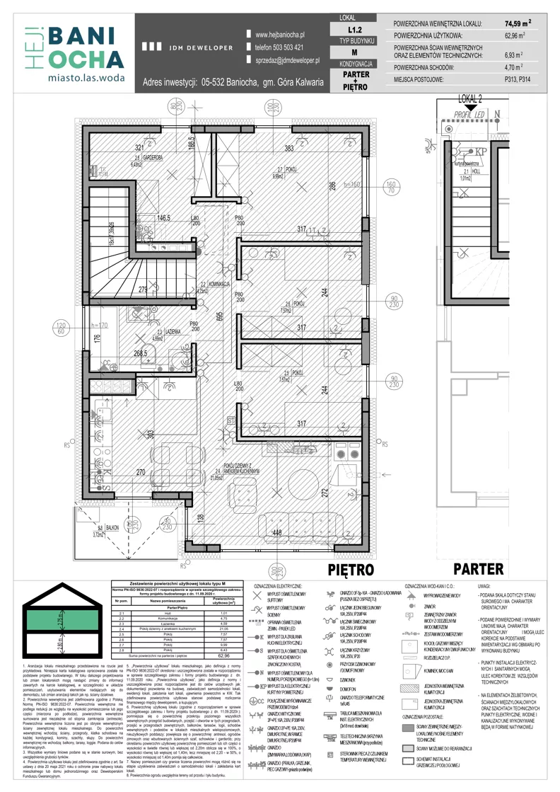 4 pokoje, mieszkanie 62,96 m², piętro 1, oferta nr L1.2, Hej! Baniocha Zadanie L, Baniocha, wjazd od ul. Spokojnej