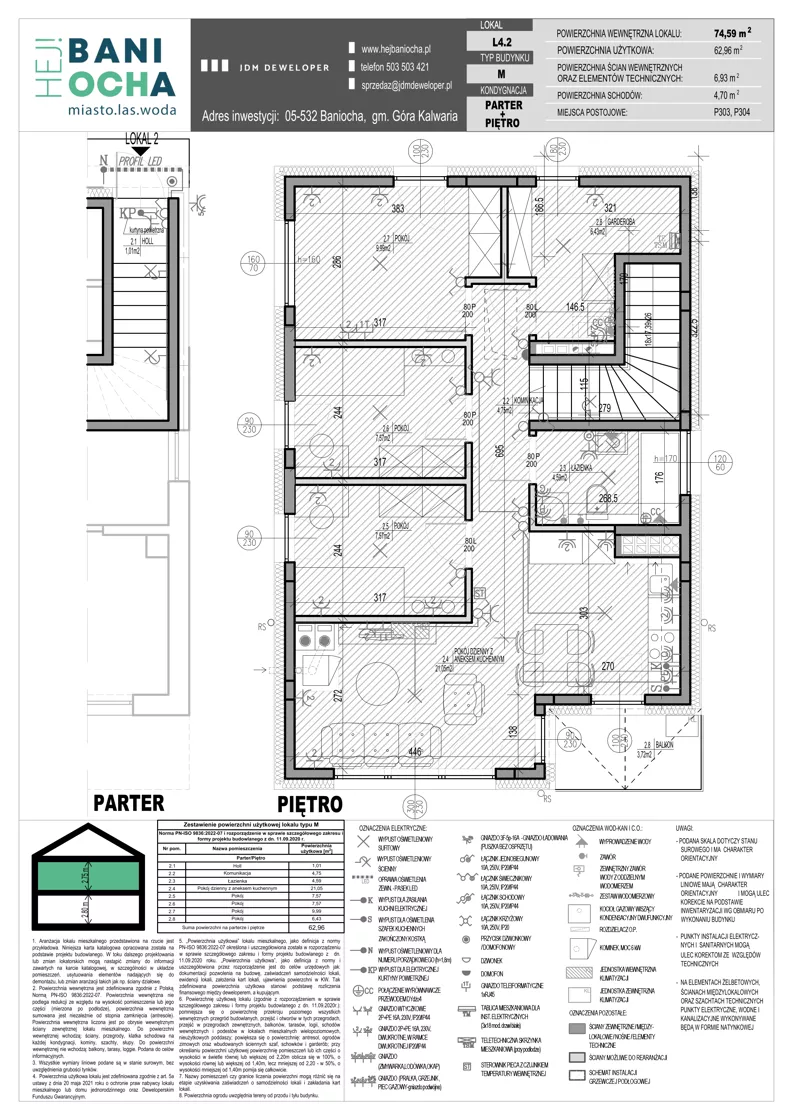 4 pokoje, mieszkanie 62,96 m², piętro 1, oferta nr L4.2, Hej! Baniocha Zadanie L, Baniocha, wjazd od ul. Spokojnej