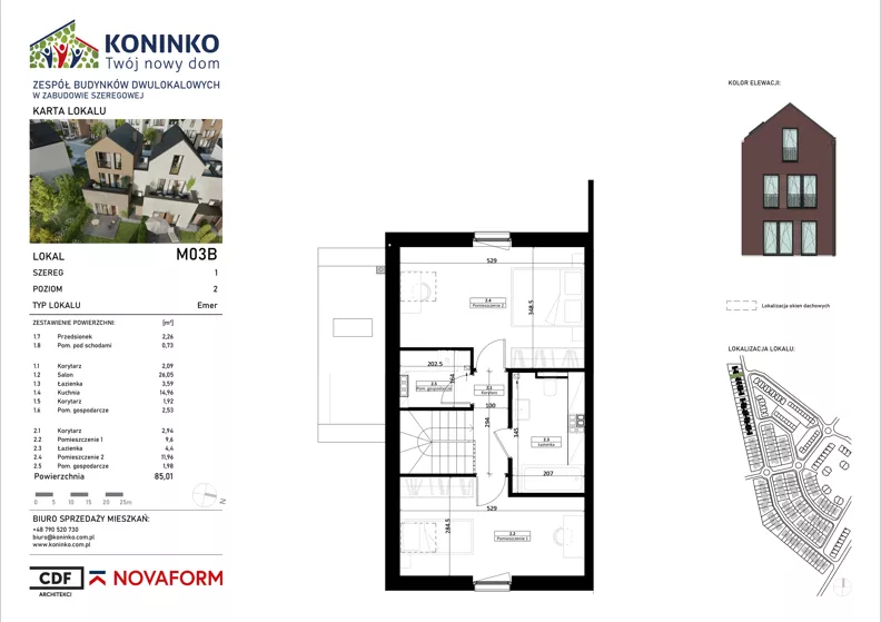 4 pokoje, mieszkanie 85,01 m², piętro 1, oferta nr 3B, Koninko, Koninko, ul. Sceniczna