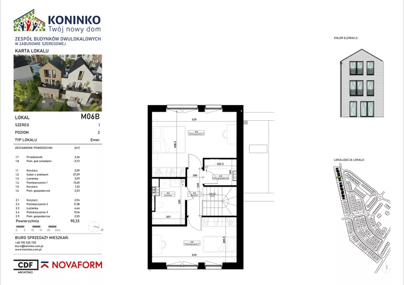 4 pokoje, mieszkanie 90,33 m², piętro 1, oferta nr 6B, Koninko, Koninko, ul. Sceniczna