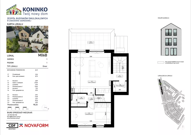 4 pokoje, mieszkanie 90,33 m², piętro 1, oferta nr 6B, Koninko, Koninko, ul. Sceniczna