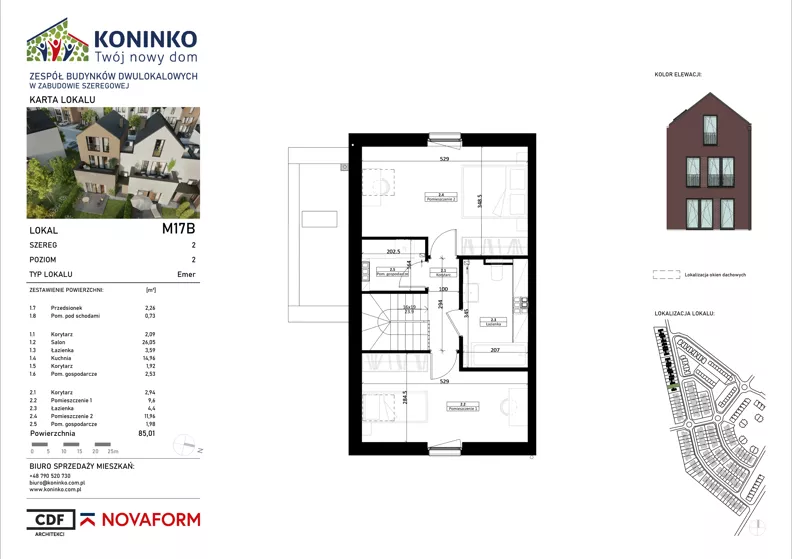 4 pokoje, mieszkanie 85,01 m², piętro 1, oferta nr 17B, Koninko, Koninko, ul. Sceniczna