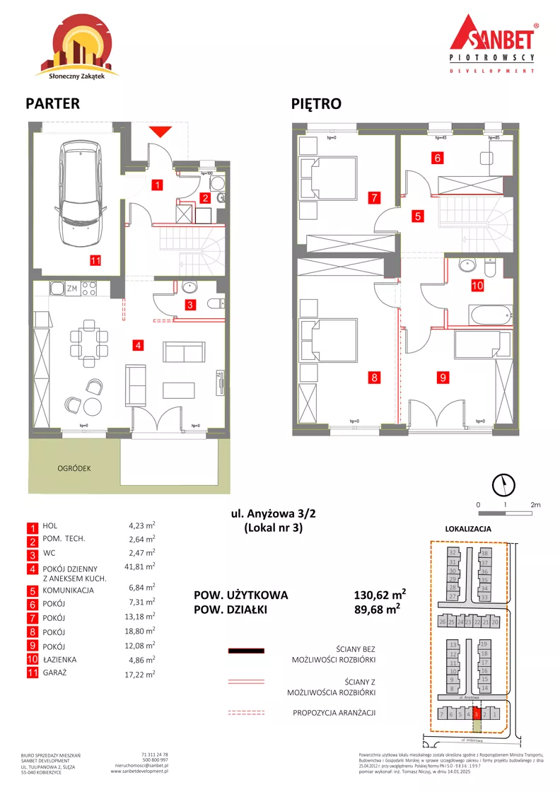 Dom 130,62 m², oferta nr 3, Słoneczny Zakątek – Szeregi, Kąty Wrocławskie, ul. Anyżowa, Nagietkowa