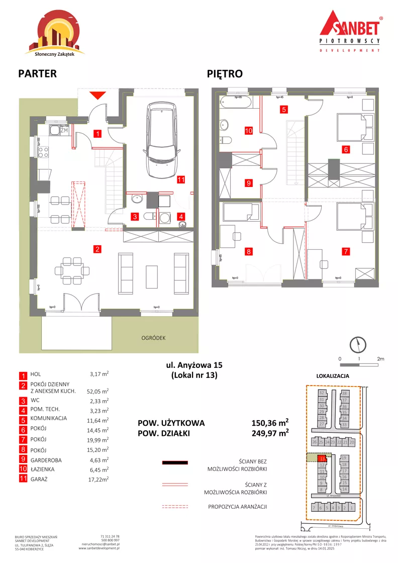 Dom 150,36 m², oferta nr 13, Słoneczny Zakątek – Szeregi, Kąty Wrocławskie, ul. Anyżowa, Nagietkowa