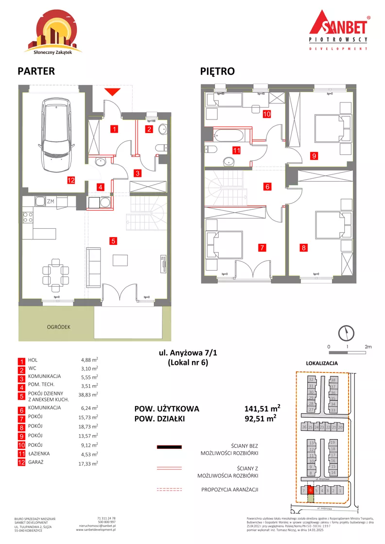 Dom 141,51 m², oferta nr 6, Słoneczny Zakątek – Szeregi, Kąty Wrocławskie, ul. Anyżowa, Nagietkowa