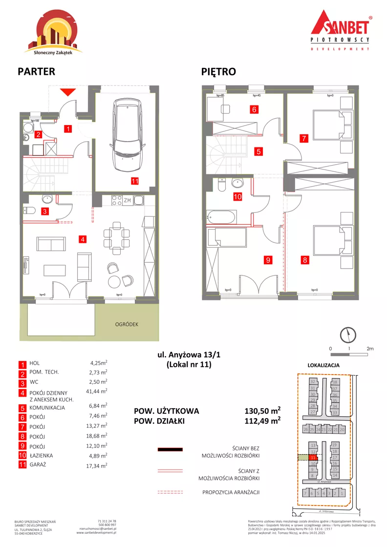 Dom 130,50 m², oferta nr 11, Słoneczny Zakątek – Szeregi, Kąty Wrocławskie, ul. Anyżowa, Nagietkowa