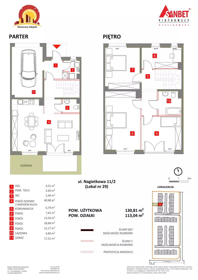 Dom 130,81 m², oferta nr 29, Słoneczny Zakątek – Szeregi, Kąty Wrocławskie, ul. Anyżowa, Nagietkowa