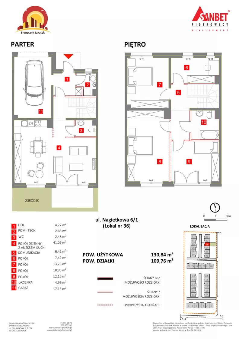 Dom 130,84 m², oferta nr 36, Słoneczny Zakątek – Szeregi, Kąty Wrocławskie, ul. Anyżowa, Nagietkowa