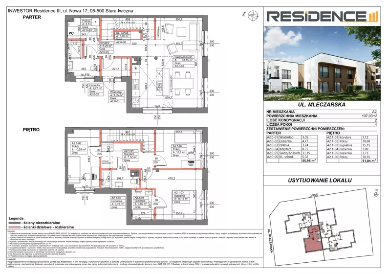 Dom 107,00 m², oferta nr A.2, Domy przy Mleczarskiej - II etap, Piaseczno, ul. Mleczarska 68B, E