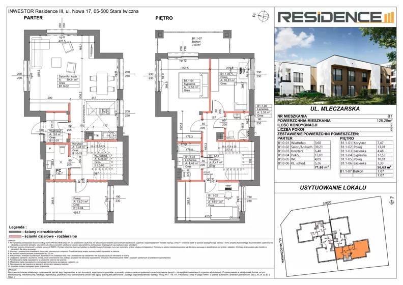 Dom 128,28 m², oferta nr B.1, Domy przy Mleczarskiej - II etap, Piaseczno, ul. Mleczarska 68B, E
