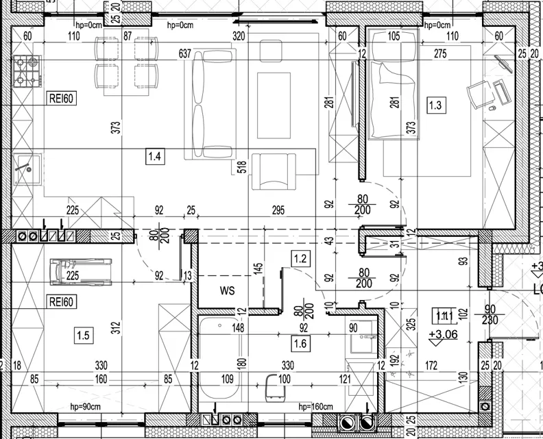3 pokoje, mieszkanie 59,90 m², piętro 1, oferta nr 3C/2, Mrągowska 3, Warszawa, Wawer, Nadwiśle, ul. Mrągowska 3