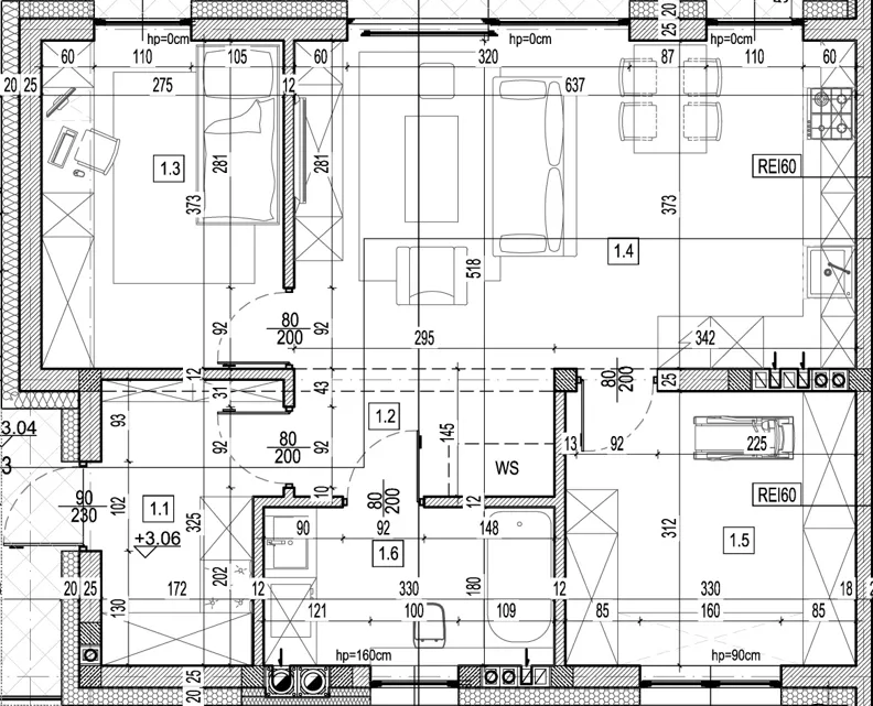 3 pokoje, mieszkanie 59,90 m², piętro 1, oferta nr 3D/2, Mrągowska 3, Warszawa, Wawer, Nadwiśle, ul. Mrągowska 3