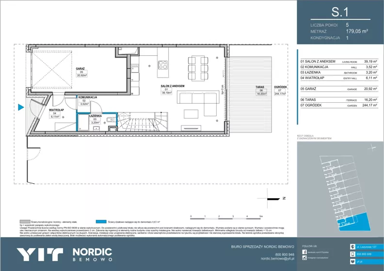 Dom 179,05 m², oferta nr S.1, Nordic Bemowo Domy, Warszawa, Bemowo, Chrzanów, ul. Lazurowa