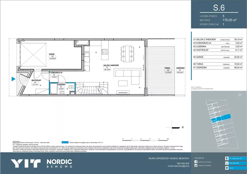 Dom 179,05 m², oferta nr S.6, Nordic Bemowo Domy, Warszawa, Bemowo, Chrzanów, ul. Lazurowa