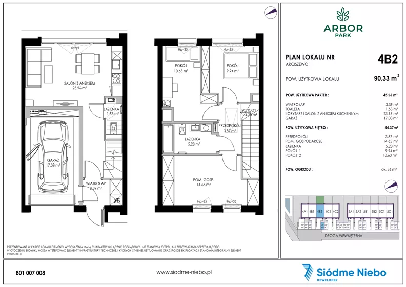 Dom 90,33 m², oferta nr 4B2, Arbor Park, Arciszewo, ul. Starogardzka