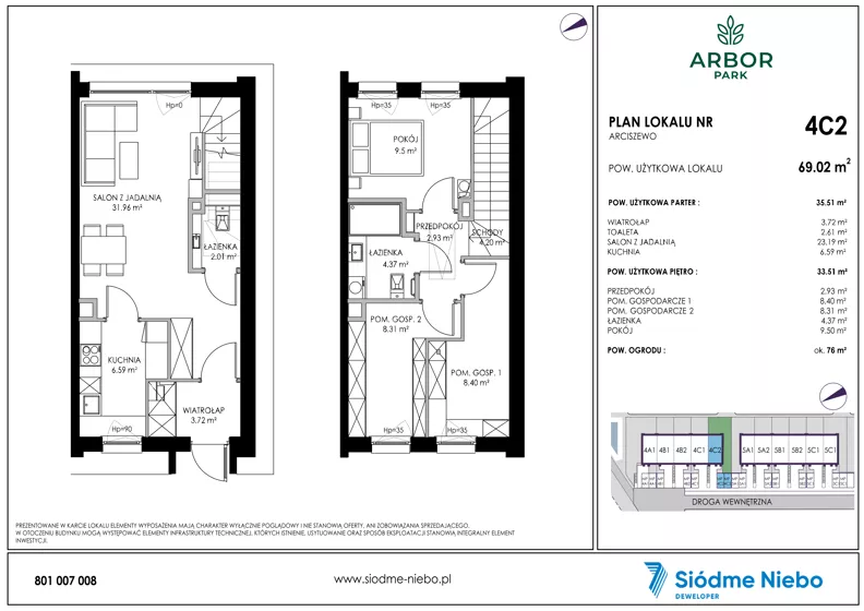 Dom 69,02 m², oferta nr 4C2, Arbor Park, Arciszewo, ul. Starogardzka