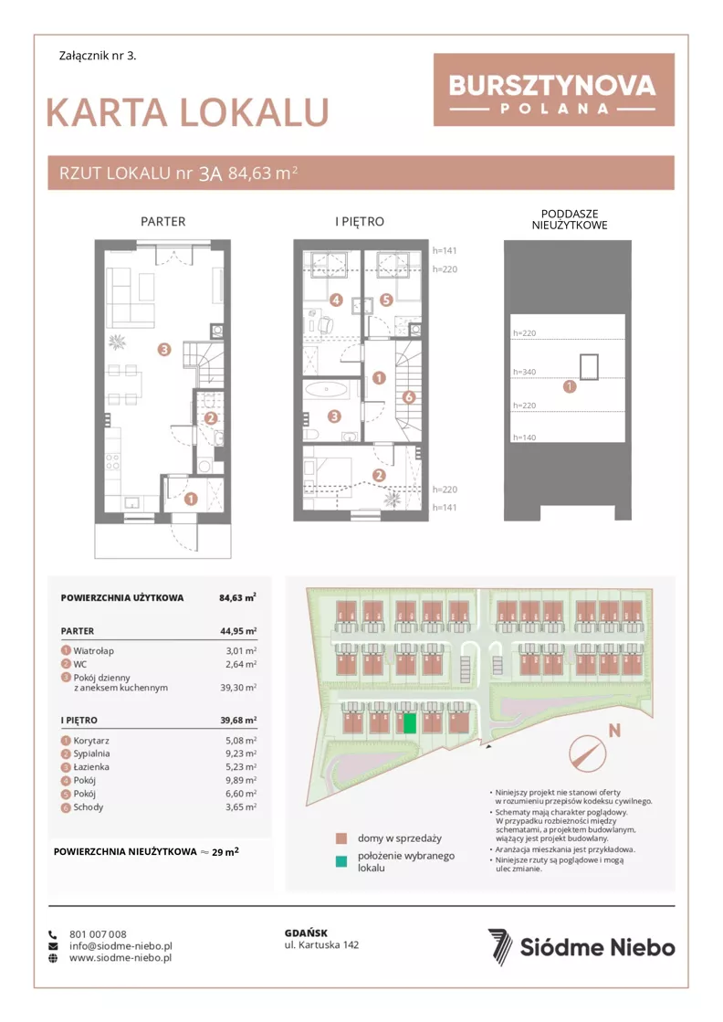 Dom 84,63 m², oferta nr 3A, Bursztynova Polana, Bąkowo, ul. Wieczornych Mgieł