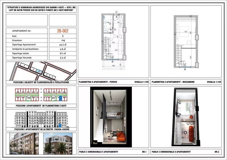 2 pokoje, mieszkanie 51,10 m², parter, oferta nr 2B_002, Adria Residence, Golem, Qerret, Albania