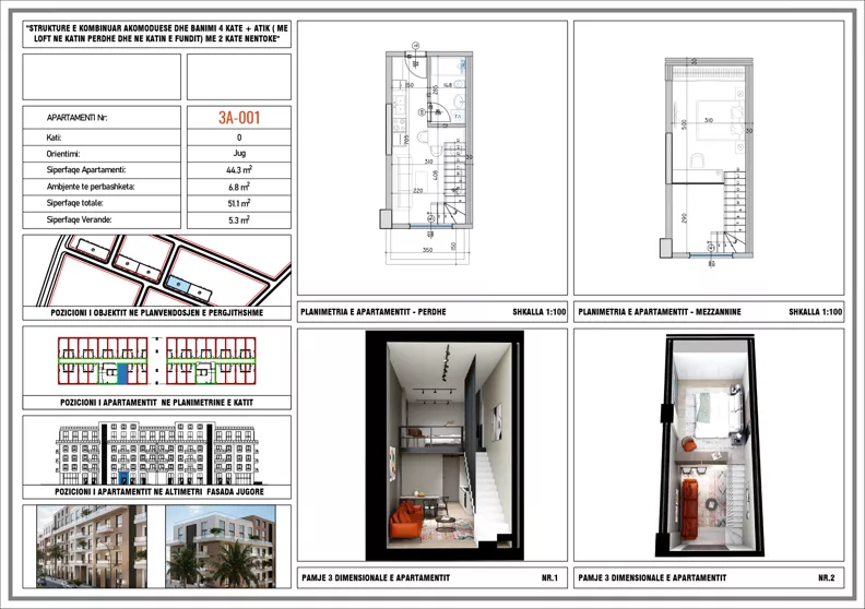 2 pokoje, mieszkanie 51,10 m², parter, oferta nr 3A_001, Adria Residence, Golem, Qerret, Albania