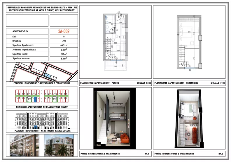 2 pokoje, mieszkanie 51,10 m², parter, oferta nr 3A_002, Adria Residence, Golem, Qerret, Albania