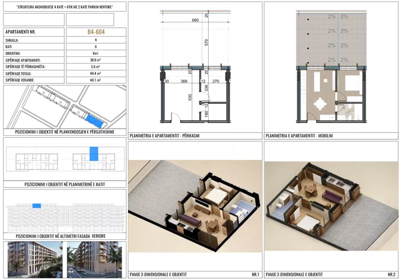 2 pokoje, apartament 38,80 m², piętro 6, oferta nr B4/604, Palm Paradise, Querret