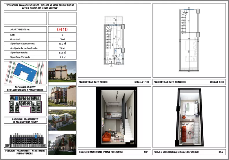 1 pokój, mieszkanie 46,30 m², piętro 4, oferta nr 410, Hestia Residence, Mali i Robit, Rruga Skënderbeu