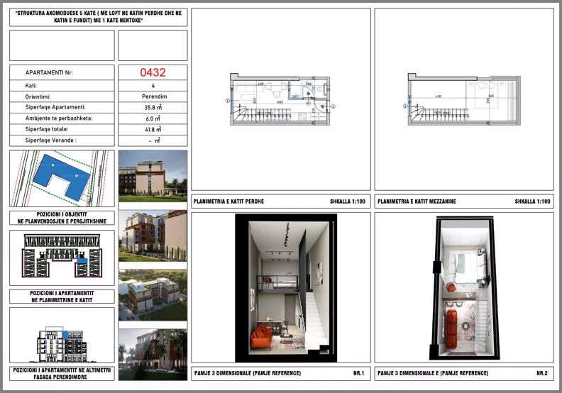 1 pokój, mieszkanie 35,80 m², piętro 4, oferta nr 432, Hestia Residence, Mali i Robit, Rruga Skënderbeu