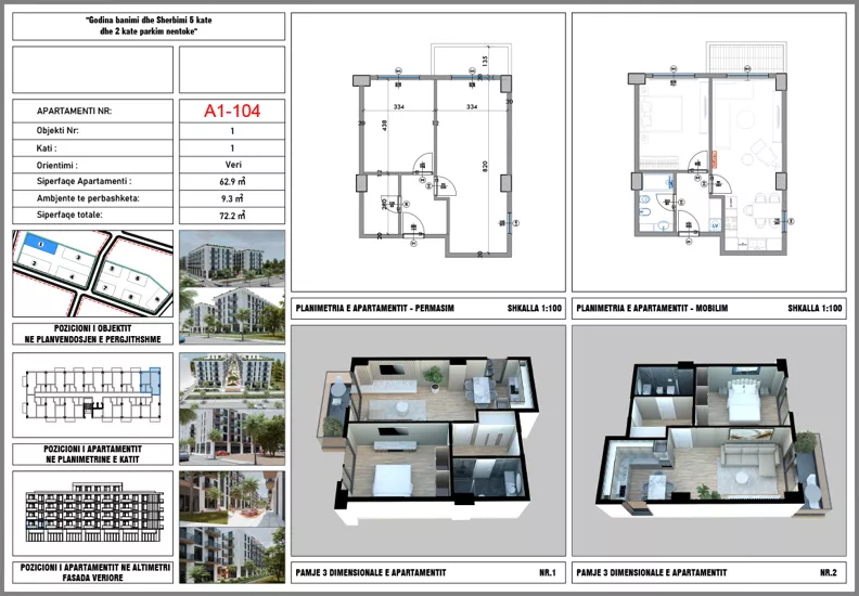 2 pokoje, apartament 62,90 m², piętro 1, oferta nr A1/104, Palm Paradise, Querret